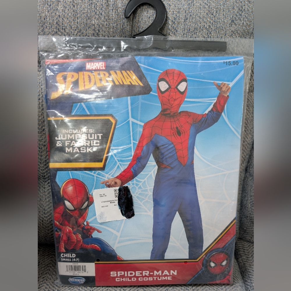 New Boys Marvel Spider-Man Halloween Costume Size S 4-7 Years